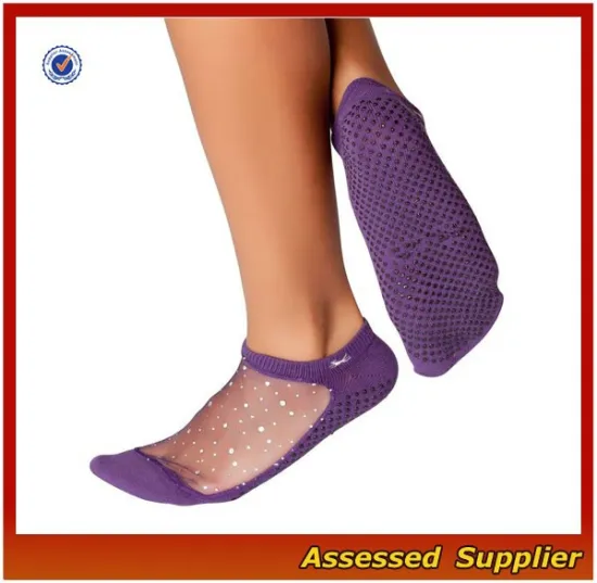 Wholesale Custom Socks Star Women Yoga Socks/Purple Color Non slip Socks---AMY156230