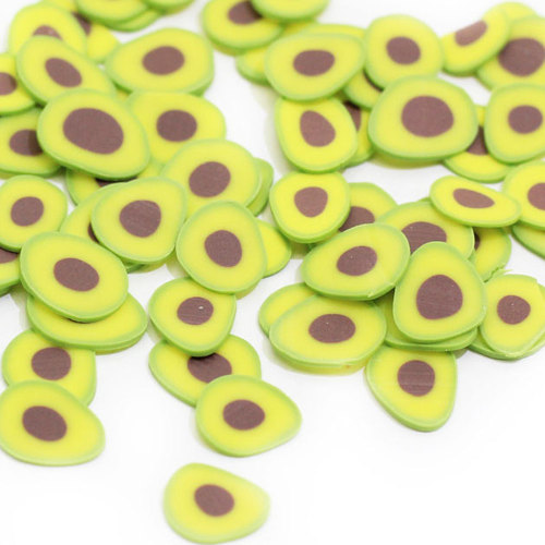 Simulation Re-ment Fruits Avocado Slices Polymer Clay Slime Filling Material Crafts For Phone Shell or Nail Art DIY Decor