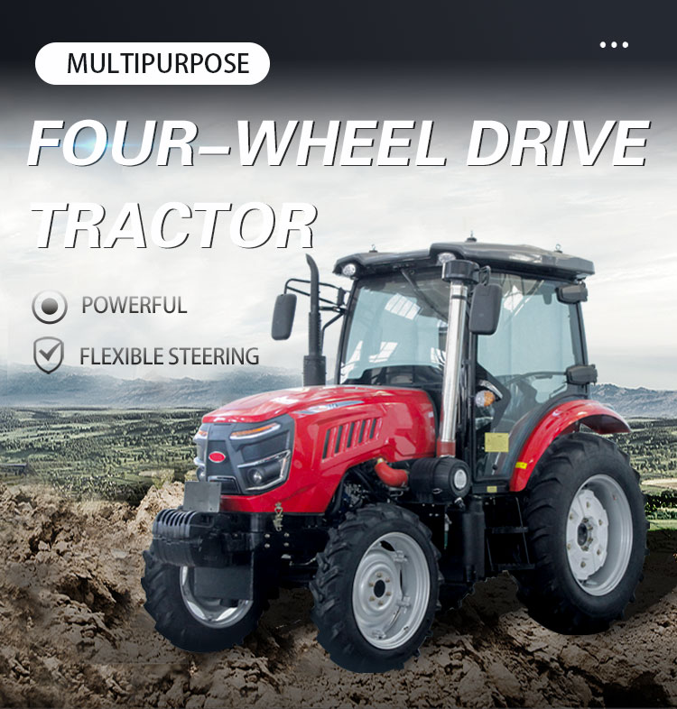 60HP 70HP 80HP 90HP 4 RODAS TRATORES COMPACTES MINI Tractor de rastreador agrícola