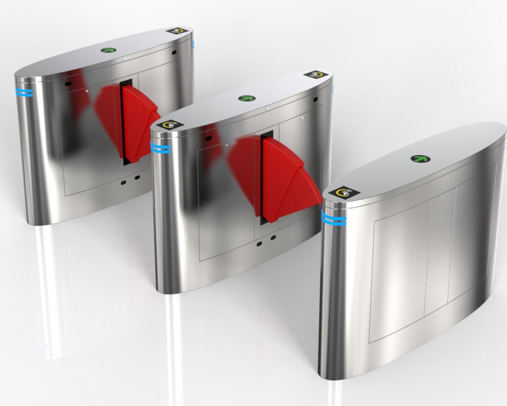 Flap Turnstile Integrated With Face Recognition