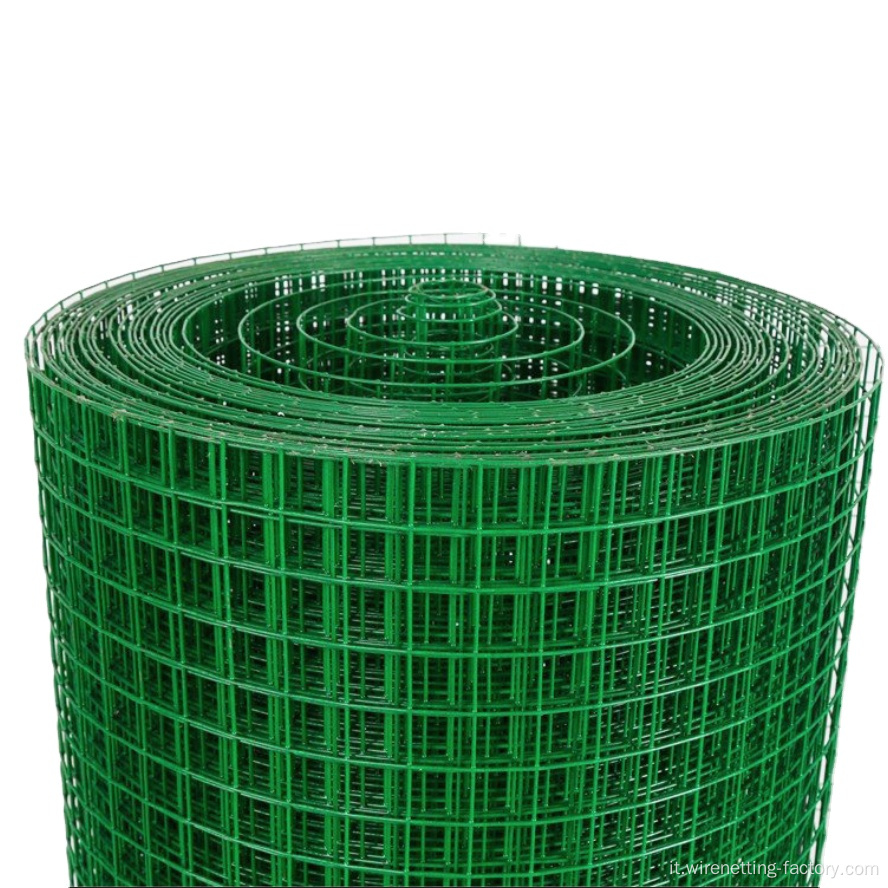 Mesh filo in ferro saldato zincato rivestito in PVC verde