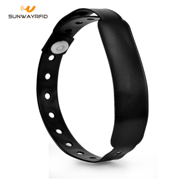 Black 860-960MHZ RFID PVC Disposable Wristbands