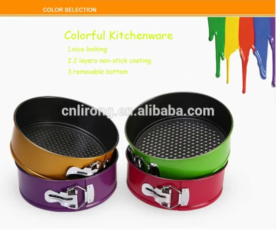 Colorful Carbon Steel Springform Pan with removable bottom Cake Mould