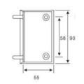 Bisagra de ducha de pared a vidrio doble de 90 grados