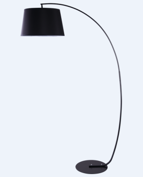 Modern Fashion Simple Arc Floor Lamp with Fabric Shade and Metal Base
