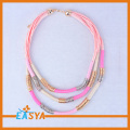 Variado Color rosa cuerda Triple Stands collar