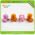 Funny 3d colorful dog shaped eraser