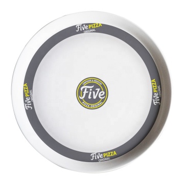 Customized White Ceramic Dinnerware with Logo: Plates and Pizza Dish