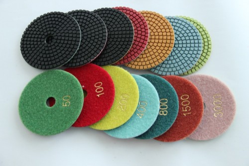 Colourful Diamond polishing pad with or without water