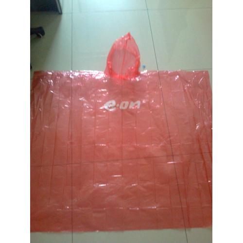 PE rain poncho with customized printed logo