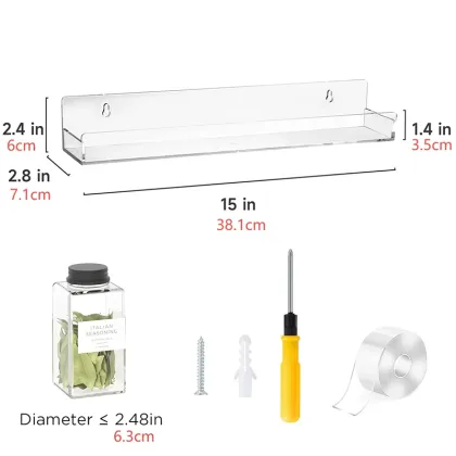 Transparent Wall Storage Rack Acrylic Spice Rack