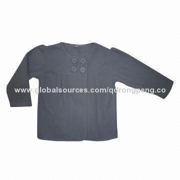 100% polyester micropolar fleece baby jackets with front button opening