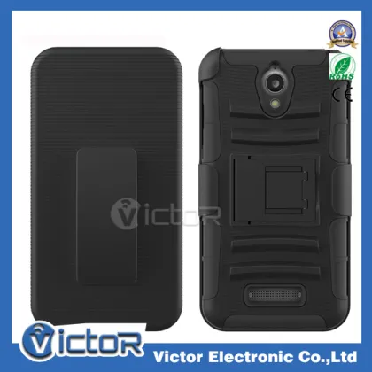 Heavy Duty Cell phone 3in1 robert case for ZTE Obsidian Z820 with kickstand belt