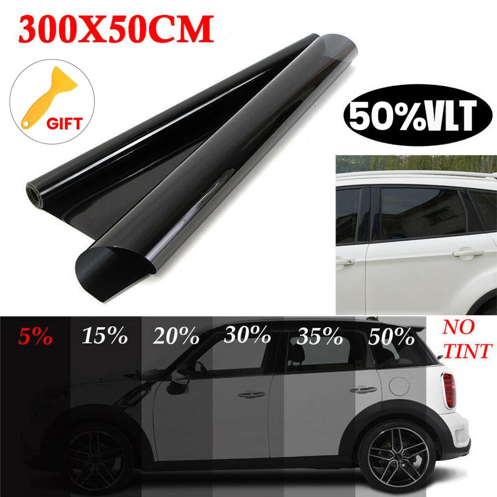 Car Window Tint Film Home Window Glass Building Black Tinting Film Roll Side Window Solar UV Protection Sticker Curtain Scraper