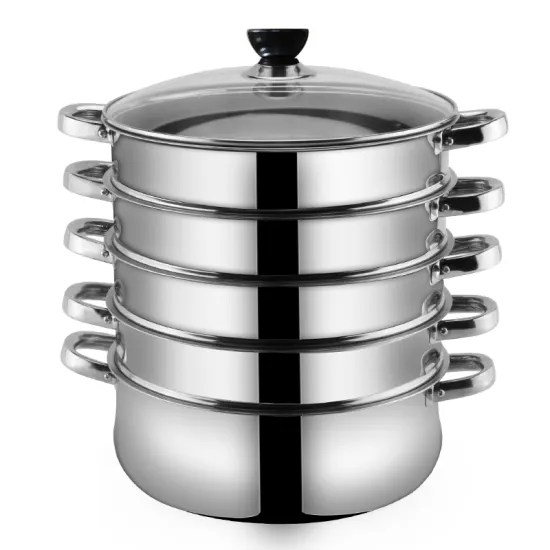 Wholesale High-Quality 5-Layer Stainless Steel Food Steamer Pot with Lid