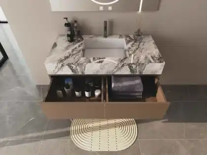 Sophisticated Stainless Steel Bathroom Storage Unit