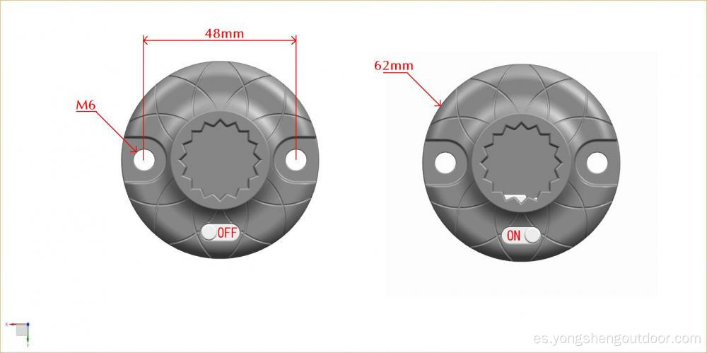 Base circular de accesorios de kayak con dieciséis esquinas