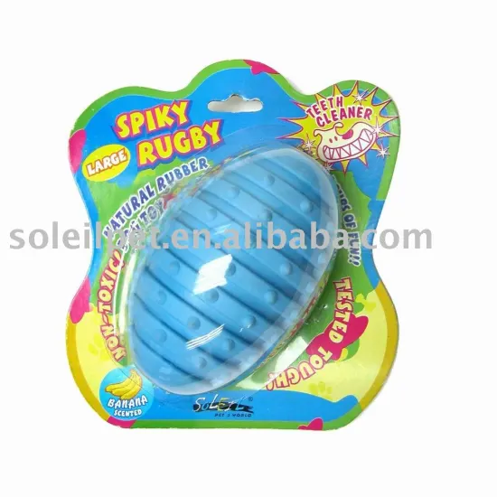 Pet supply _ Rubber Toy Spiky Rugby R2008