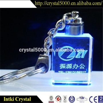 Beautiful 3D laser mini LED flashlight crystal keychain