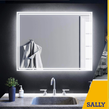 SALLY Dimmbarer wandmontierter Touch-LED-Badezimmer-Schminkspiegel