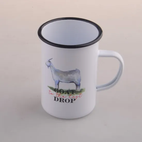 Creative Pastoral Small Fresh Personality Warm Hand Cup Enamel Cup Coffee Cup Outdoor Mug to Customize