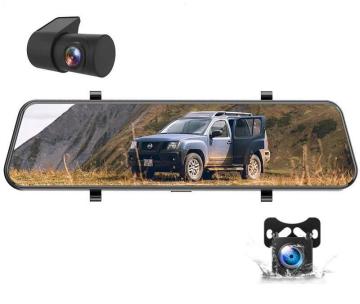 Title: "QSF H31 12\" Full Touch Screen HDR WDR Mirror Dash Cam: 1440P Front and 1080P Rear View Camera Dual-Lens HD Car Black Box Dashcam