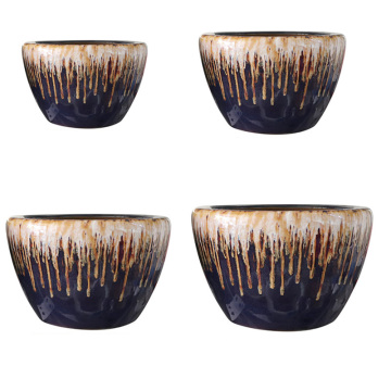 Unique Kiln Transmutation Color Ceramic Planters - 4 Different Sizes
