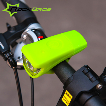 2015 ROCKBROS USB Rechargeable Silica Gel Bicycle Front Light Waterproof MTB Bike Light Night Riding Cycling Safe Light Lamp