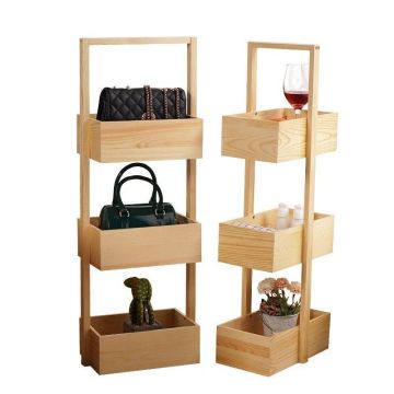 Easy Install Multilayer Oak Wood Kitchen Shelf