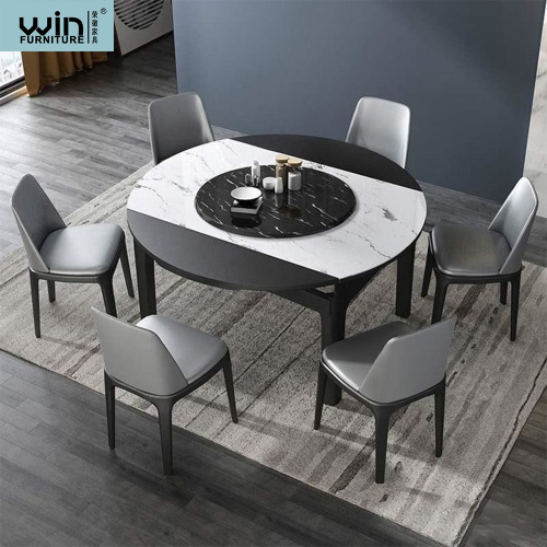 Italian Luxury Round Modern Dining Table Set