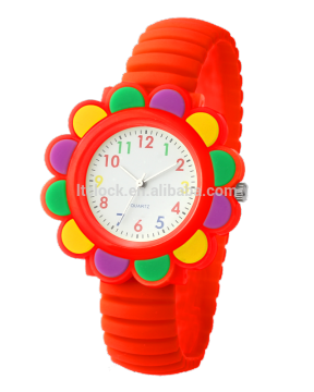 custom silicone rubber flower kids watches
