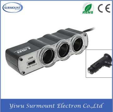 Factory Price 220V 3 Ports Car Cigarette Lighter Socket Car Adapter Plug