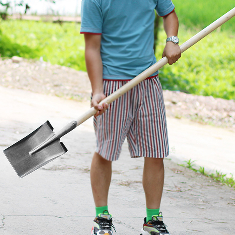Agricultural tools Thickened square flat shovel Carbon steel metal shovel Horticultural shovel without handle