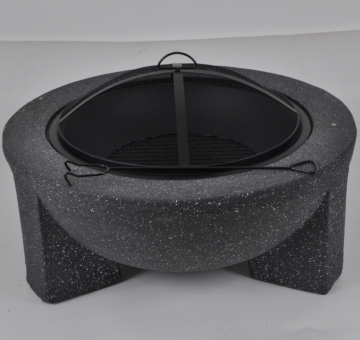 Large 3 in 1 Fire Pit with BBQ Grill  MgO Artificial Stone for Outside Patio Decking