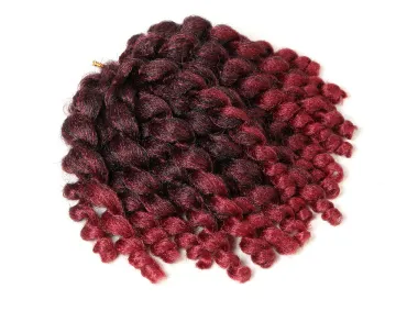 synthetic ombre curly weave crochet braids with curly hair