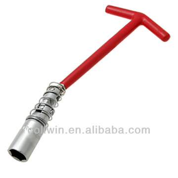 T-handle 3-Way CR-V Spark Plug Wrench Tool Swivel Head