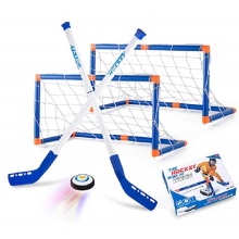 Ice Hockey Stick Set Mini Hockey Goals for Kids Air Hockey Training Toys Indoor Sports Game Floor Hockey 2 Goals with Air Balls