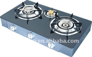 3 burner gas stove glass style