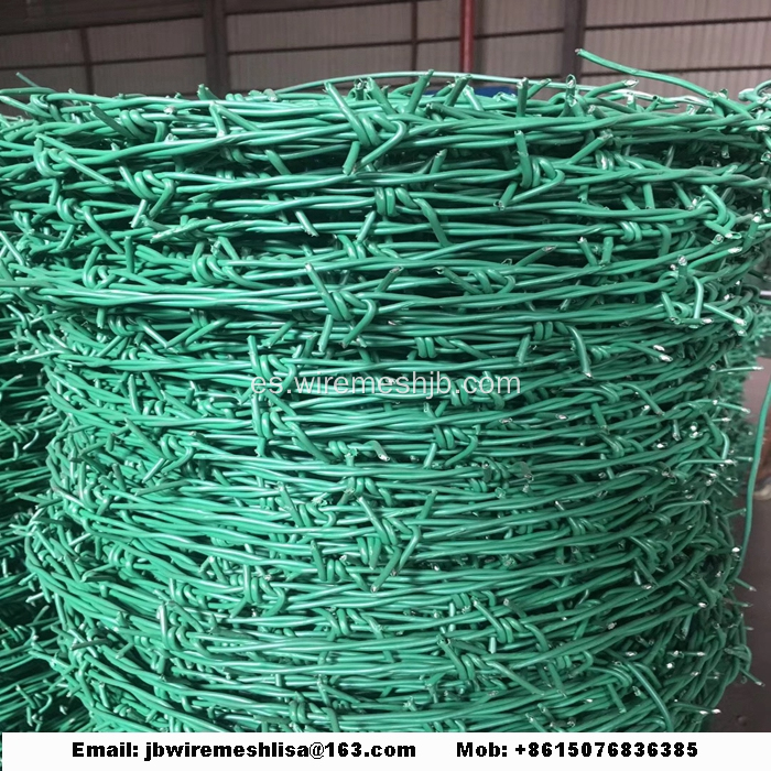 Alambre de púas recubierto de PVC y galvanizado