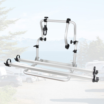 Silver CB50-v Screw Installation Aluminum Alloy Mobile Home/RV Folding Bike Rack for Two Bikes