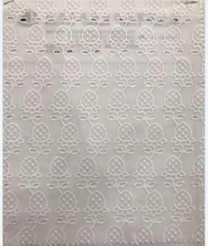 White Strawberry Cotton Embroider Fabric