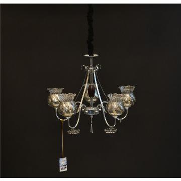 modern metal and glass chandelier