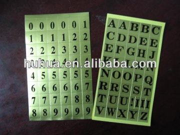 golden alphabet self-adhesive labels aluminium-foil paper label