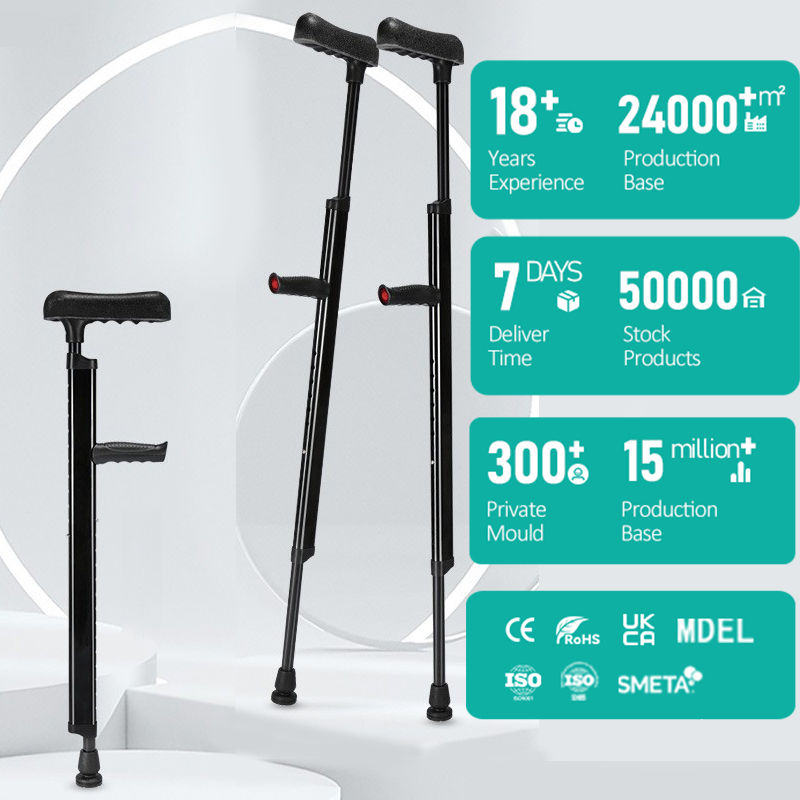 New Model Assistive Stand up Straight Handle Aluminum Alloy Non-Slip Walking Stick for Elderly Hiking and Daily Aluminum Crutch1