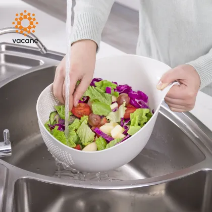 Durable PP Plastic Washing Bowl: Multi-functional Fruit, Vegetable, and Rice Sieve