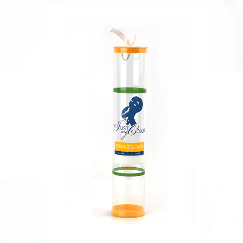 Wholesale PET material transparent Plastic Packaging tube cylinder for hair extention