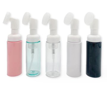 100ml-150ml Pink Plastic Facial Cleanser Foam Pump Bottle with Brush Pump