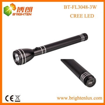 공장 공급 CE ROHS 3SC NICD 배터리 전원 강력한 알루미늄 Long Beam USA Cree XPE 3W LED USB 충전식 손전등