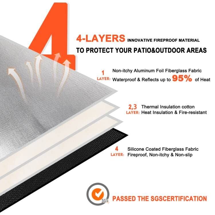 Patio BBQ Accessories Fire Resistant Pad