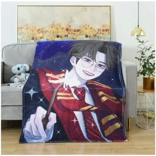 Wholesale Plush Personalized High Quality Classic 3D Custom Logo Custom Printed Blanket in Winter